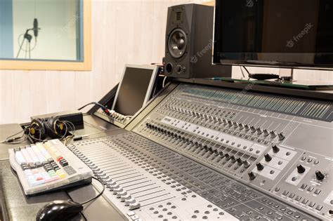 Premium Photo | The control room of a recording studio