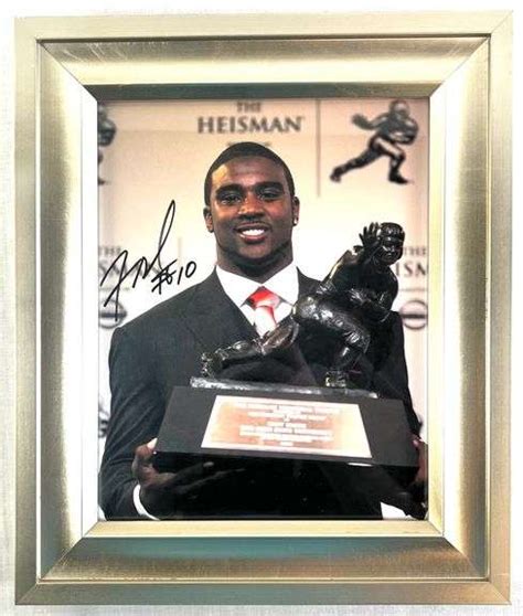 SIGNED Troy Smith Heisman Winner OSU Framed Photo - Mantle Auctioneer