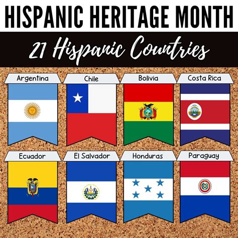 Hispanic Country Flags Hispanic Heritage Month Flag Bunting Spanish ...