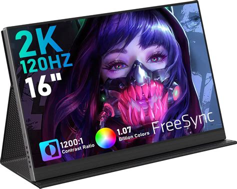 HONGO 2K 16" Portable Monitor, 2560x1600 120Hz Portable Gaming Monitor ...