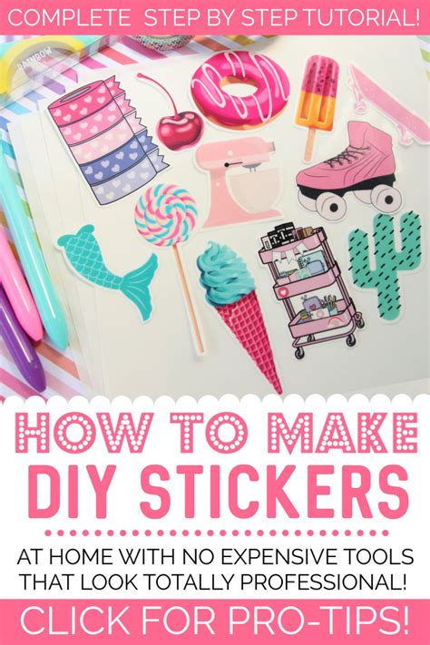 Easy Tutorial-How to Make DIY Homemade Stickers With or Without a Cricut at Home with a Printer ...