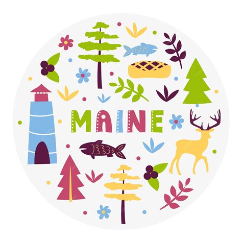 Premium Vector | Usa collection. vector illustration of maine theme ...