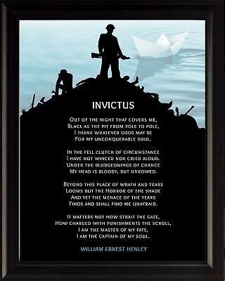 Invictus Poem by William | Motivational Poster Print Picture or Framed ...