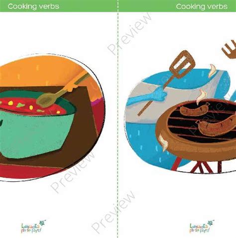 Food & Cooking Printable Flashcards - Languages for the Fidgety