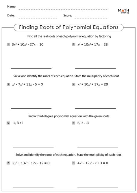 solving polynomial equations practice problems