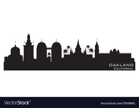 Oakland california city skyline silhouette Vector Image