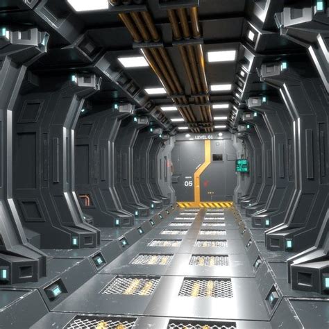 sci fi corridor 3d model | Spaceship interior, Scifi interior, Sci fi environment