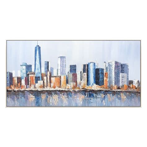 Framed Wall Art Original New York Skyline Cityscape Painting | Etsy