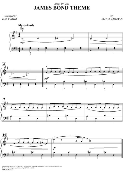 James Bond Theme (Easy Piano) | James bond theme, Piano sheet music, Sheet music