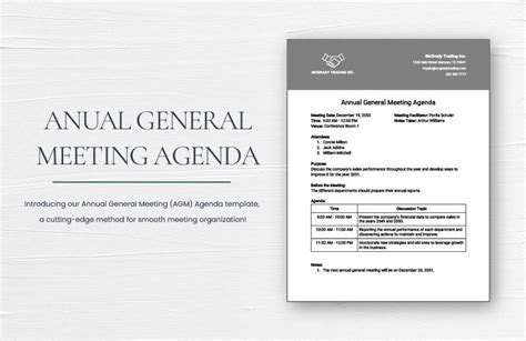 Annual General Meeting (AGM) Agenda Template - Google Docs, Word | Template.net