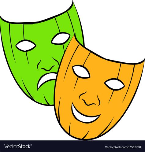 Comedy tragic and icon cartoon Royalty Free Vector Image