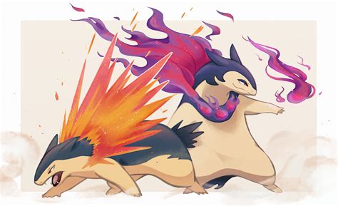 typhlosion and hisuian typhlosion (pokemon) drawn by onishi | Danbooru