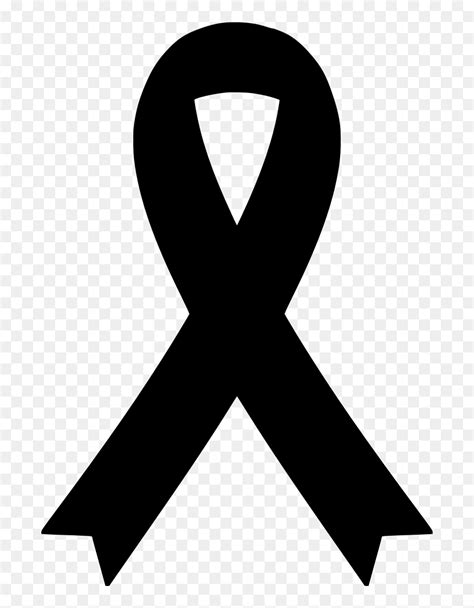 Download Png Black Awareness Ribbon Svg- - Black Cancer Ribbon Svg, Transparent Png - vhv