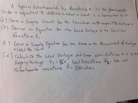 Solved A typical potentiometer, has Resistance. If the | Chegg.com