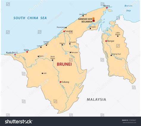 Brunei Map Stock Vector (Royalty Free) 157695827 | Shutterstock