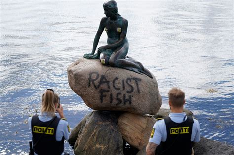 Denmark's Little Mermaid Statue Vandalized with 'Racist Fish' Graffiti