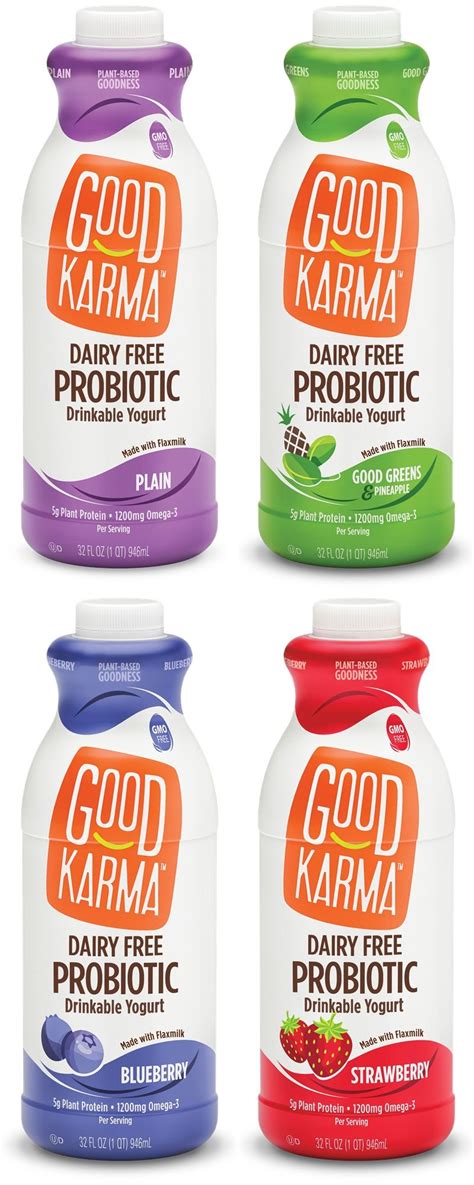 Good Karma Dairy Free Probiotic Drinkable Yogurt - 4 top allergen-free, plant-based, gluten-fr ...