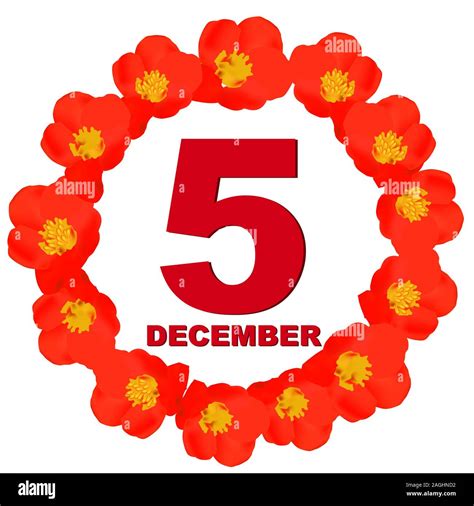 December 5 icon. For planning important day. Banner for holidays and special days. Fifth of ...