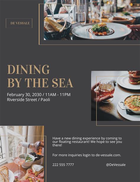 Fine Dining Restaurant Flyer Template - Edit Online & Download Example ...