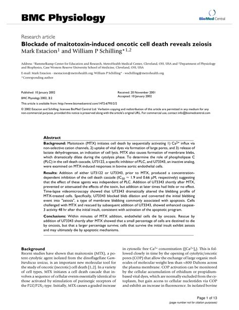 (PDF) Blockade of maitotoxin-induced oncotic cell death reveals zeiosis