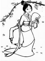 Free Mulan Coloring Pages sketch template