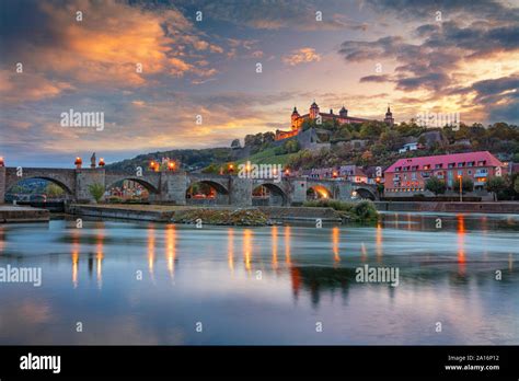 Wurzburg, Germany. Cityscape image of Wurzburg with Old Main Bridge ...