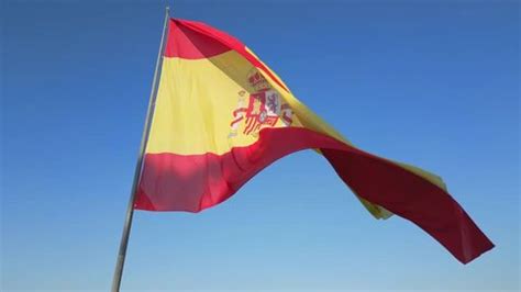 Spanish Flag Waving Wind Slow Motion Stock Footage Video (100% Royalty ...