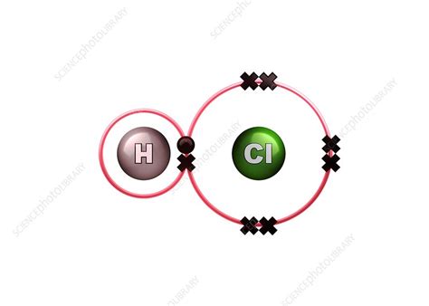 Hydrogen chloride molecule bond formation - Stock Image - C028/6479 - Science Photo Library