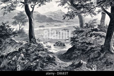 Stone age man hunting wild bears Stock Photo - Alamy