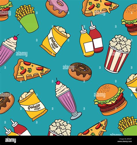 fast food background colorful design vector illustration Stock Vector Image & Art - Alamy