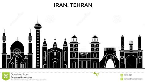 Iran, Tehran Architecture Vector City Skyline, Travel Cityscape with ...