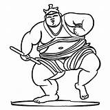 Sumo Wrestling Coloring Page · Creative Fabrica sketch template