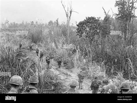 U.S. troops engage in Operation Delaware in the A Shau Valley during the Vietnam War, April 1968 ...