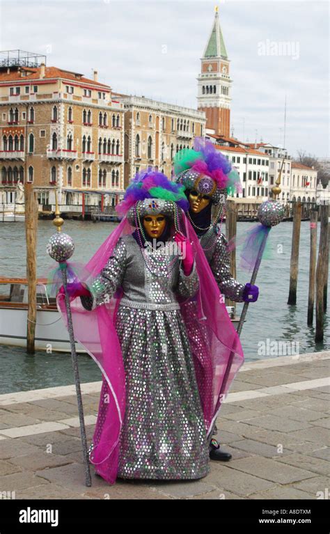 Masked characters, Venice Carnival Stock Photo - Alamy