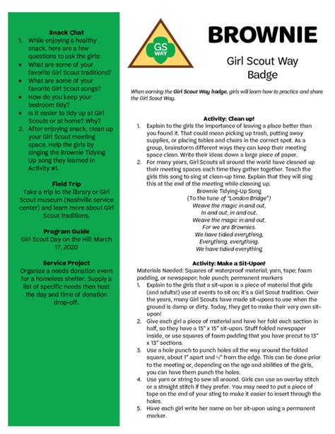 Badge Buddies - Daisy Promise Center and Brownie Girl Scout Way badge! - Girl Scouts of Middle TN