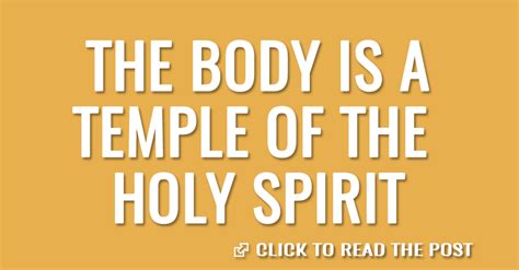 The body is a temple of the Holy Spirit – The King Jesus