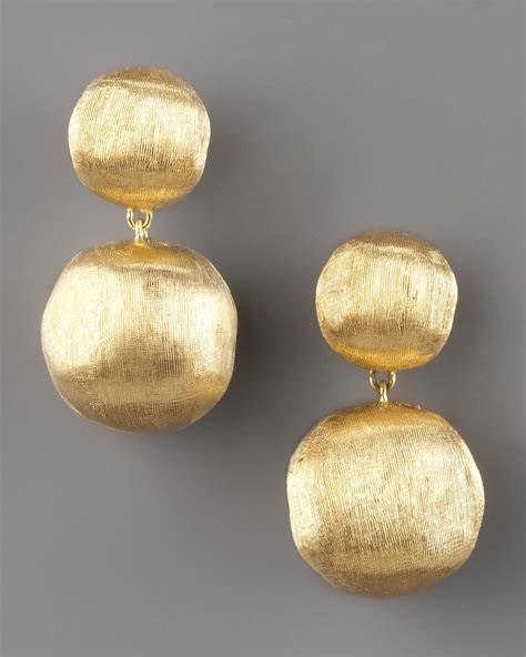 Lyst - Marco Bicego Brushed Gold Drop Earrings in Metallic