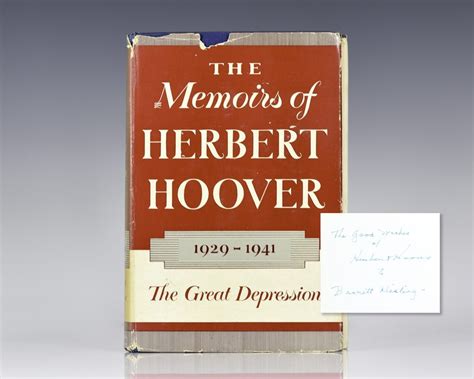 Herbert Hoover First Edition Signed The Great Depression Memoirs