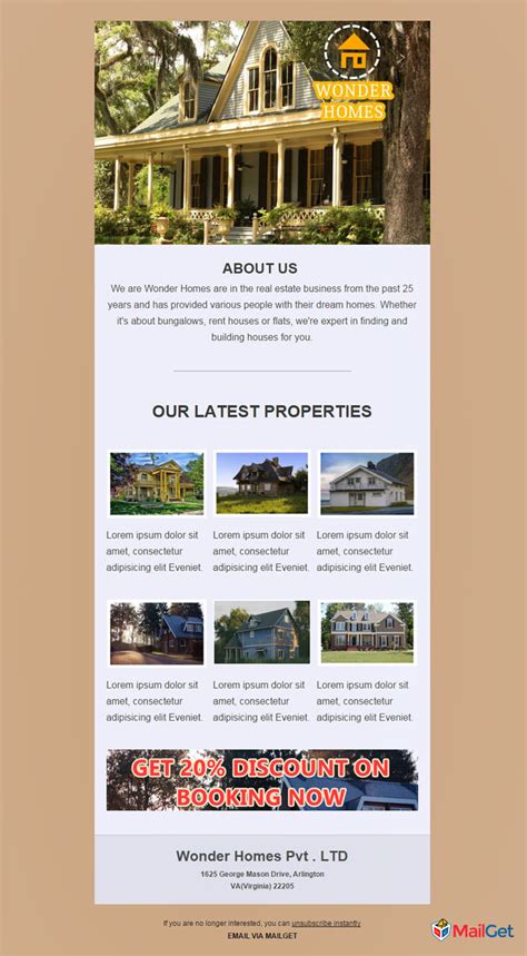 [Feature Packed] 10 Free Real Estate Email Templates | MailGet