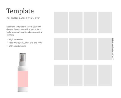 Mini Spray Bottle Blank Label Template Oil Bottle Label - Etsy UK