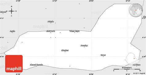 Silver Style Simple Map of Dire Dawa