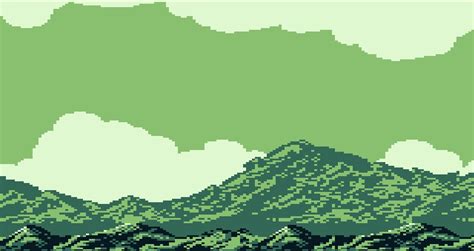 green mountain illustration #GameBoy #green #vintage pixel art #720P #wallpaper #hdwallp… | Sage ...