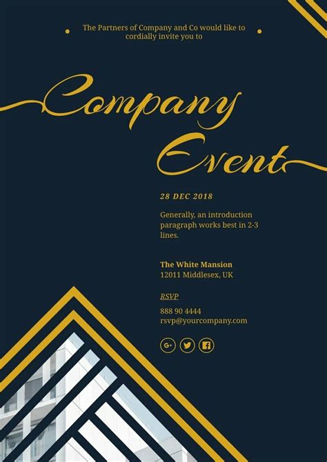 Corporate Dinner Invitation | Free poster template - Piktochart