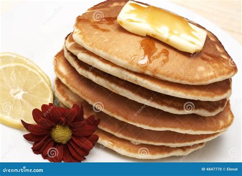 Hot flapjacks with syrup stock photo. Image of blini, maple - 4847770