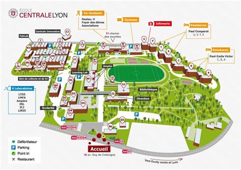 Lyon school map - Map of Lyon school (Auvergne-Rhône-Alpes - France)