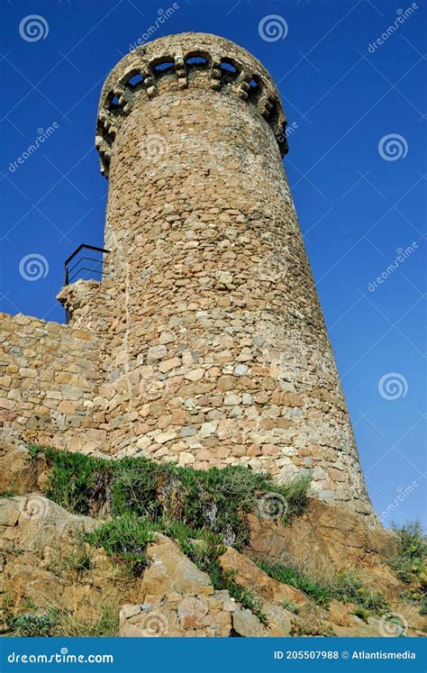 Tower of the Tossa Del Mar Castle, Girona - Spain Stock Photo - Image ...