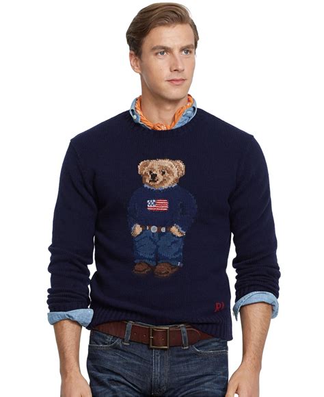 Polo Ralph Lauren Polo Bear Wool Sweater in Navy (Blue) for Men - Lyst