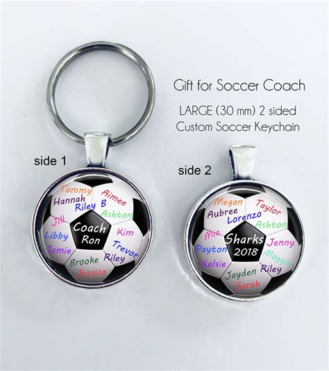 Soccer Coach Gift, PERSONALIZED SOCCER BALL Key Chain 2 Sided Gift for Soccer Coach From Team ...