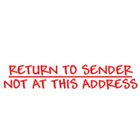 RETURN TO SENDER NOT AT THIS ADDRESS Rubber Stamp for mail use self ...