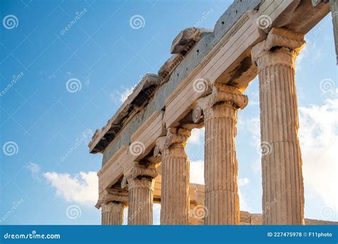 Architecture Detail of Ancient Building in Acropolis, Athens Stock ...